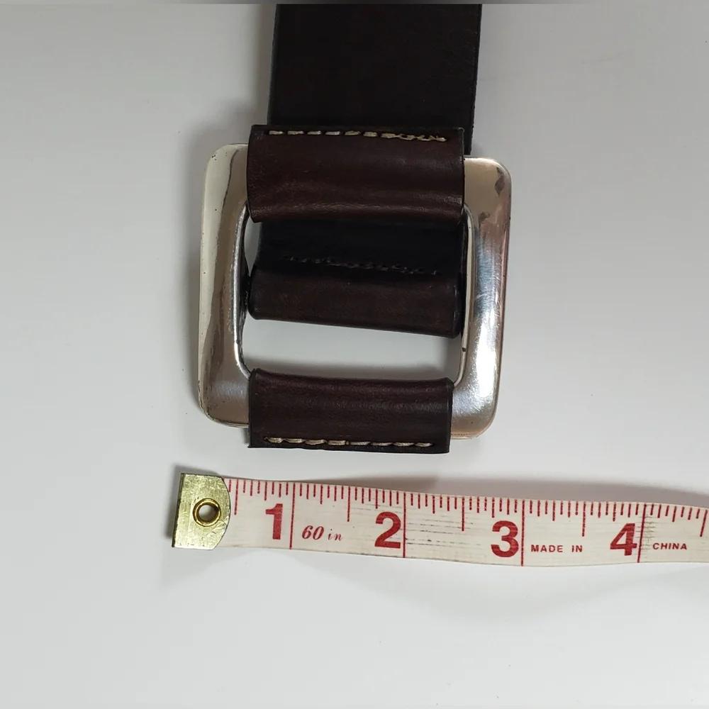 Isaiah Kincaid Brown Leather Belt with Silver Hardware Size 30-34